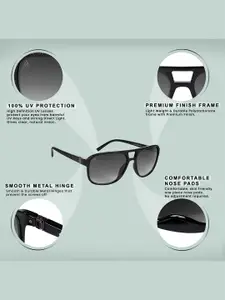 AISLIN Men Wayfarer Sunglass with UV Protected Lens ES_13518-95-AS-2012-GRY-BLK-WFWA