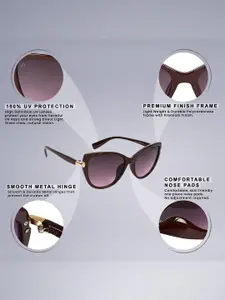 AISLIN Women Cateye Sunglasses with UV Protected Lens ES_13509-84-AS-2019-WNE-WNGL-CE