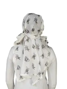 SWITCHON Floral Printed Cotton Scarf