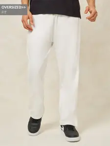 Styli Men Men Oversized Popper-Button Straight Leg Joggers