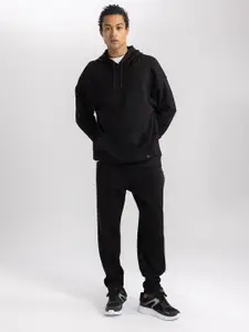 DeFacto Typography Printed Hooded Pullover Sweatshirt