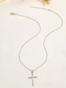 Goho Silver-Plated Cross Pendant with Chain