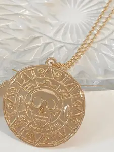 Goho Gold-Plated Aztec Pendant with Chain