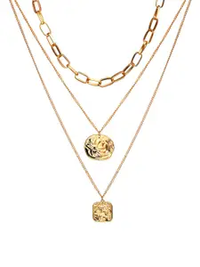 Goho Gold-Plated Contemporary Pendant with Chain