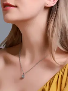 Goho Silver-Plated Contemporary Pendant with Chain