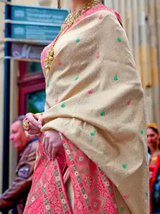 Anouk Woven Design Jaali Silk Blend Banarasi Saree