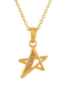 PYR FASHION Gold-Plated Star Shaped Pendant with Chain