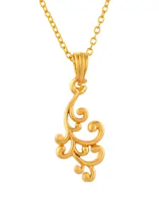 PYR FASHION Gold-Plated Floral Pendant with Chain