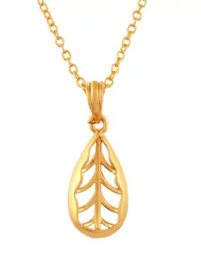 PYR FASHION Gold-Plated Contemporary Pendant with Chain