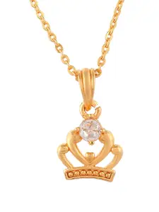 PYR FASHION Gold-Plated Contemporary Pendant with Chain
