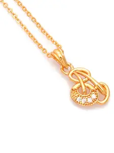 PYR FASHION Gold-Plated Contemporary Pendant with Chain