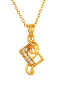PYR FASHION Gold-Plated Contemporary Pendants with Chains