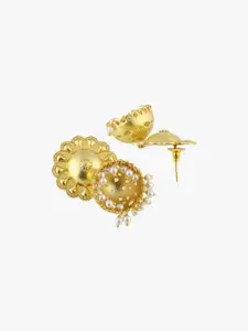 Adwitiya Collection Gold-Plated Dome Shaped Jhumkas
