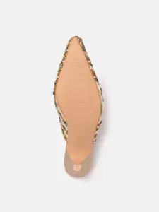 ELLE Embellished Ethnic Kitten Heel Mules