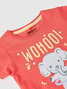 max Infant Boys Humour and Comic Printed Pure Cotton T-shirt
