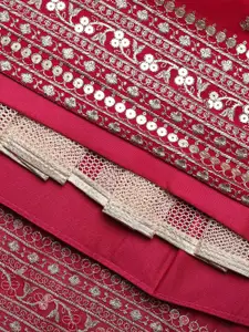 Fabcartz Embellished Sequinned Semi-Stitched Lehenga & Unstitched Blouse With Dupatta