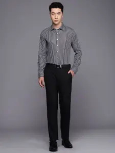 Louis Philippe Pure Cotton Slim Fit Opaque Striped Formal Shirt