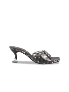 Catwalk Printed Open Toe Kitten Heels