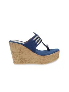 Catwalk Embellished Open Toe Wedge Heels