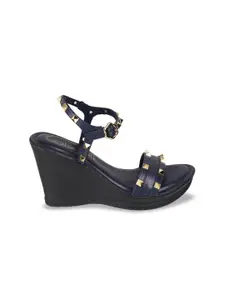 Catwalk Embellished Open Toe Wedge Heels