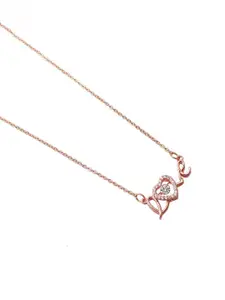 Mirana Rose Gold-Plated Cubic Zirconia Studded Pendants with Chains