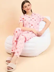 Sweet Dreams Pink Printed Night Suit