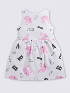 Happy Faces Girls Cotton Print A-Line Dress