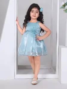 Peppermint Girls Shoulder Straps Pleated Fit & Flare Dress