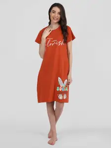 Duchess Typography Printed T-shirt Nightdress