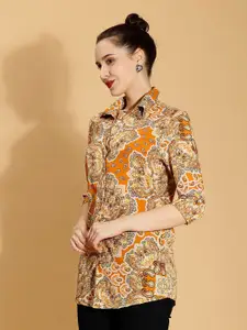 Sipsew Spread Collar Comfort Ethnic Printed Regular Fit Casual Shirt