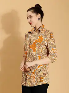 Sipsew Spread Collar Comfort Ethnic Printed Regular Fit Casual Shirt