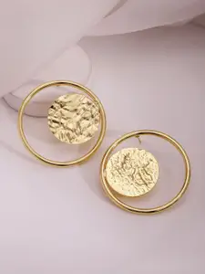 Rubans 18KT Gold Plated Brass Circular Hoop Earrings
