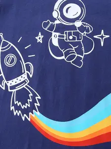 INCLUD Boys Graphic Printed Round Neck T-shirt With Shorts