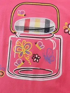 INCLUD Girls Round Neck Short Sleeves Printed T-shirt with Shorts