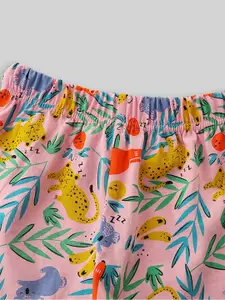 INCLUD Girls Round Neck Short Sleeves Printed T-shirt with Shorts