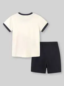 INCLUD Boys Round Neck Short Sleeves Printed T-shirt with Shorts
