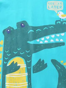 INCLUD Boys Crocodile Printed Round Neck T-shirt With Shorts