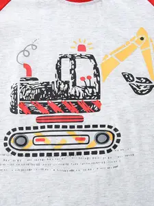 INCLUD Boys Round Neck Short Sleeves Printed T-shirt with Shorts