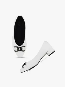 DressBerry Embellished Block Heel Pumps