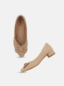 DressBerry Bow Detail Block Heel Pumps