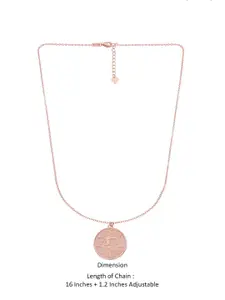 KAI JEWEL 92.5 Sterling Silver Rose Gold-Plated CZ Studded Pendant With Chain