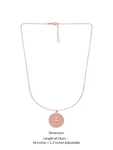 KAI JEWEL Rose Gold-Plated 92.5 Sterling Silver Sun Sign Leo Pendant With Chain