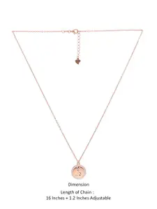 KAI JEWEL Rose Gold-Plated Cubic Zirconia-Stud 92.5 Sterling Silver Pisces Pendant & Chain
