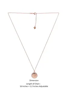 KAI JEWEL 92.5 Sterling Silver Rose Gold-Plated CZ-Studded Pendant With Chain
