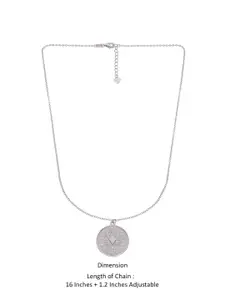 KAI JEWEL 92.5 Sterling Silver Silver-Plated Circular Pendant