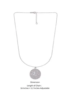 KAI JEWEL Rhodium-Plated 92.5 Sterling Silver Sun Sign Sagittarius Pendant With Chain