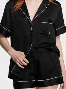 Victoria's Secret Lapel Collar Satin Night Suit