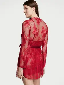 Victoria's Secret Fishnet Floral Mesh Lace Robe