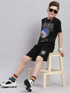 Monte Carlo Boys Printed Round Neck T-shirt with Short