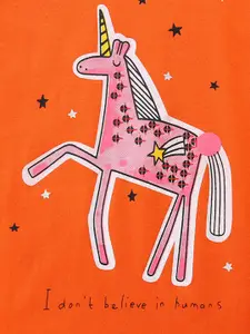 INCLUD Girls Graphic Printed Round Neck Short Sleeves Casual T-shirt